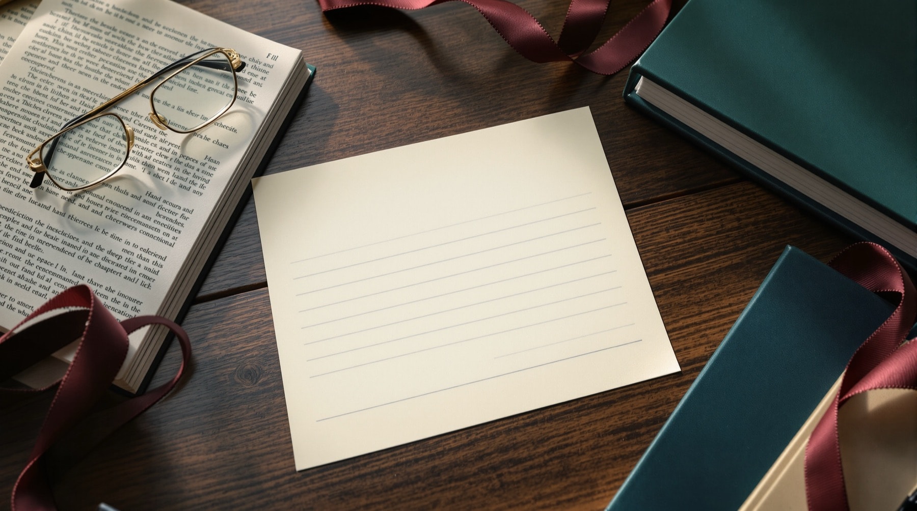 A hand-drawn blank chapter template on cream paper beside a fountain pen